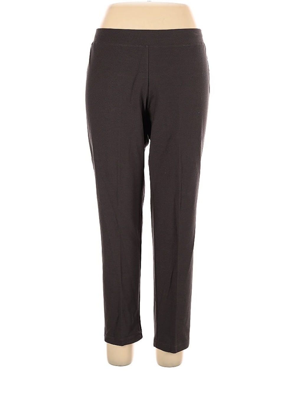 Eileen Fisher Brown Straight-Leg Knit Pants